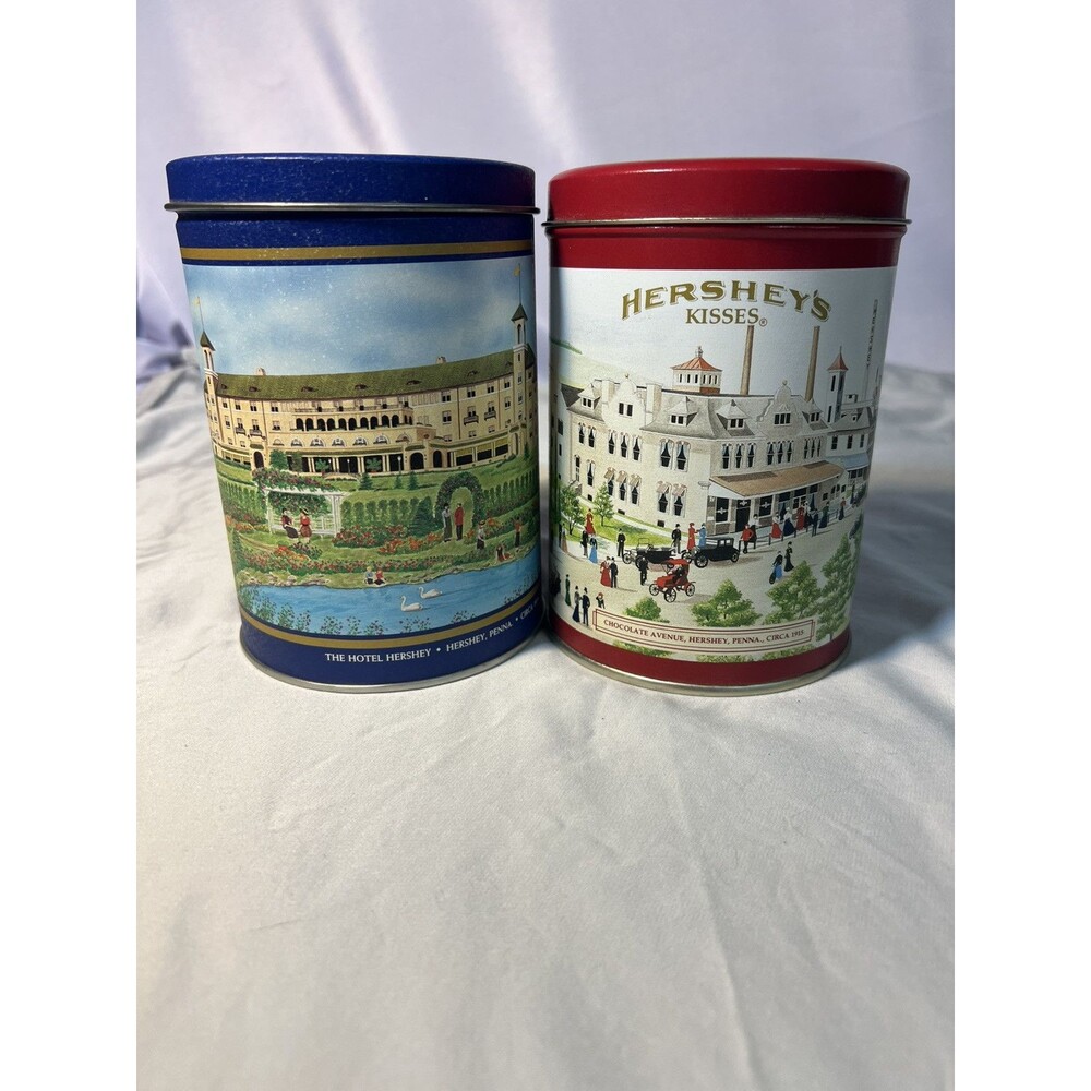 2 - Vintage Hershey's Candy Tins 1990 & 1992, Canister #4 & #9